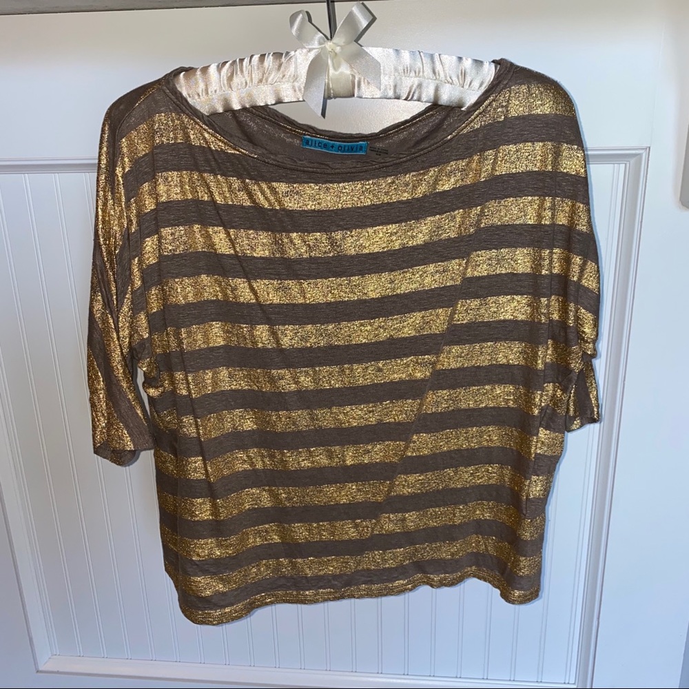 Alice + Olivia Striped Crop Top